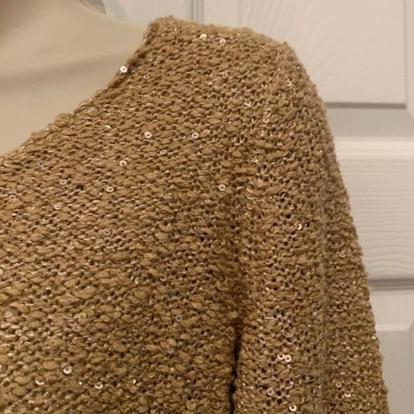 Alfani Gold Sequin Lightweight Pullover Sweater - Picture 4 of 7